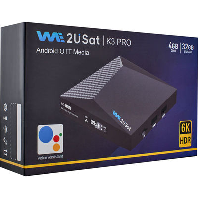 Customized Android IPTV Box We2u K3 Pro Lifetime IPTV Box Nero